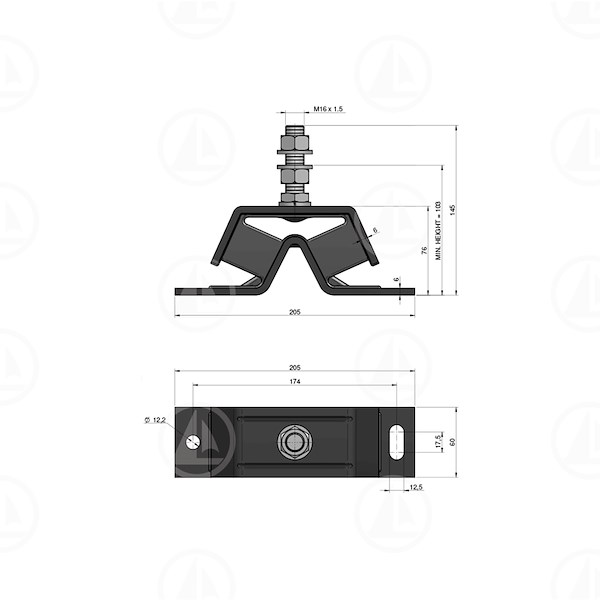 SUPPORTO ELASTICO YANMAR 75 KG - MAR-10-0006-01