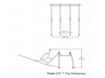 T-TOP HEAVY DUTY BLACK 500 FISH - MAR-06-0081-02