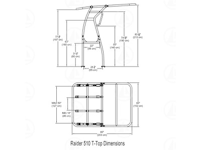 T-TOP HEAVY DUTY BLACK 500 FISH - MAR-06-0081-02