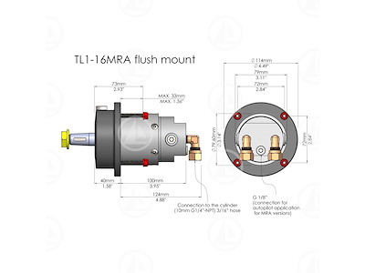 TIMONERIA IDRAULICA ENTROBORDO 10m - HD-MU50TF-MRA