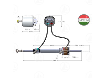 TIMONERIA ENTROBORDO FINO 12 METRI - HD-MU75TF-MRA