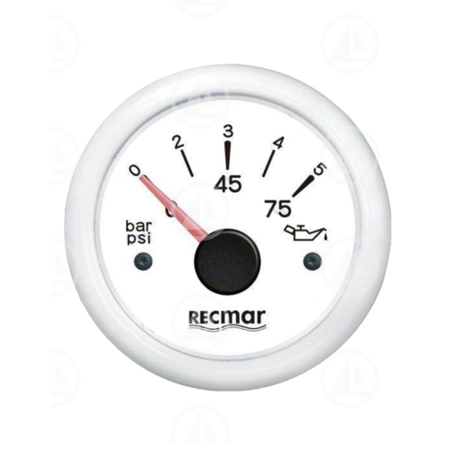 Indicatore pressione olio Recmar per cruscotto barca RECKY15300 (bianco)